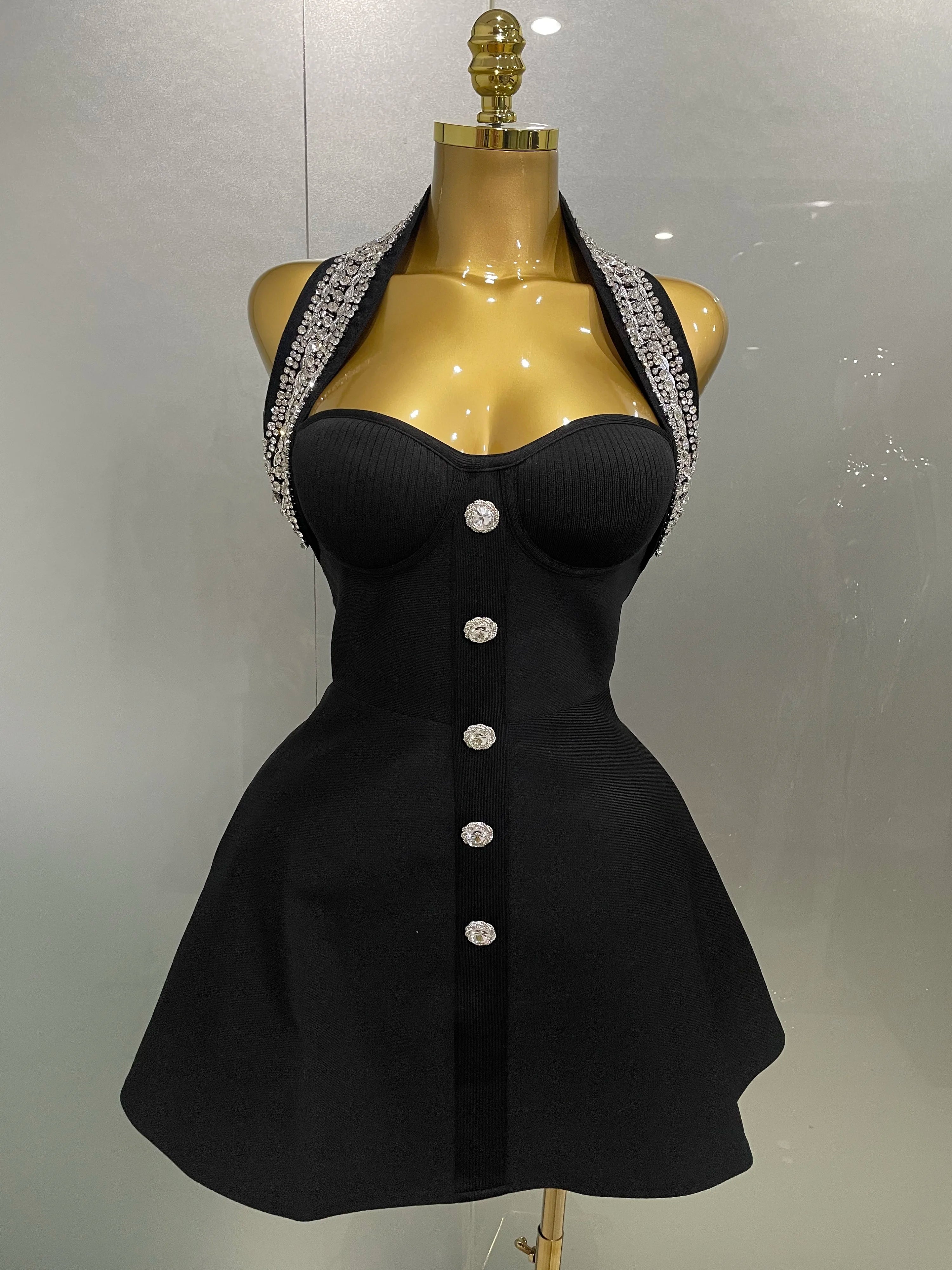 2025 Women Black Sexy Off the Shoulder Shinning Crystal Bodycon Bandage Long Dress Gloves Elegance Celebrate Evening Party Dress black