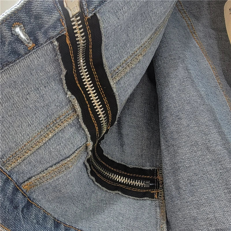 Autumn Winter New Fashion Denim Jacket For Women High Street Style Zipper Design Coat Female Trend 11A07631