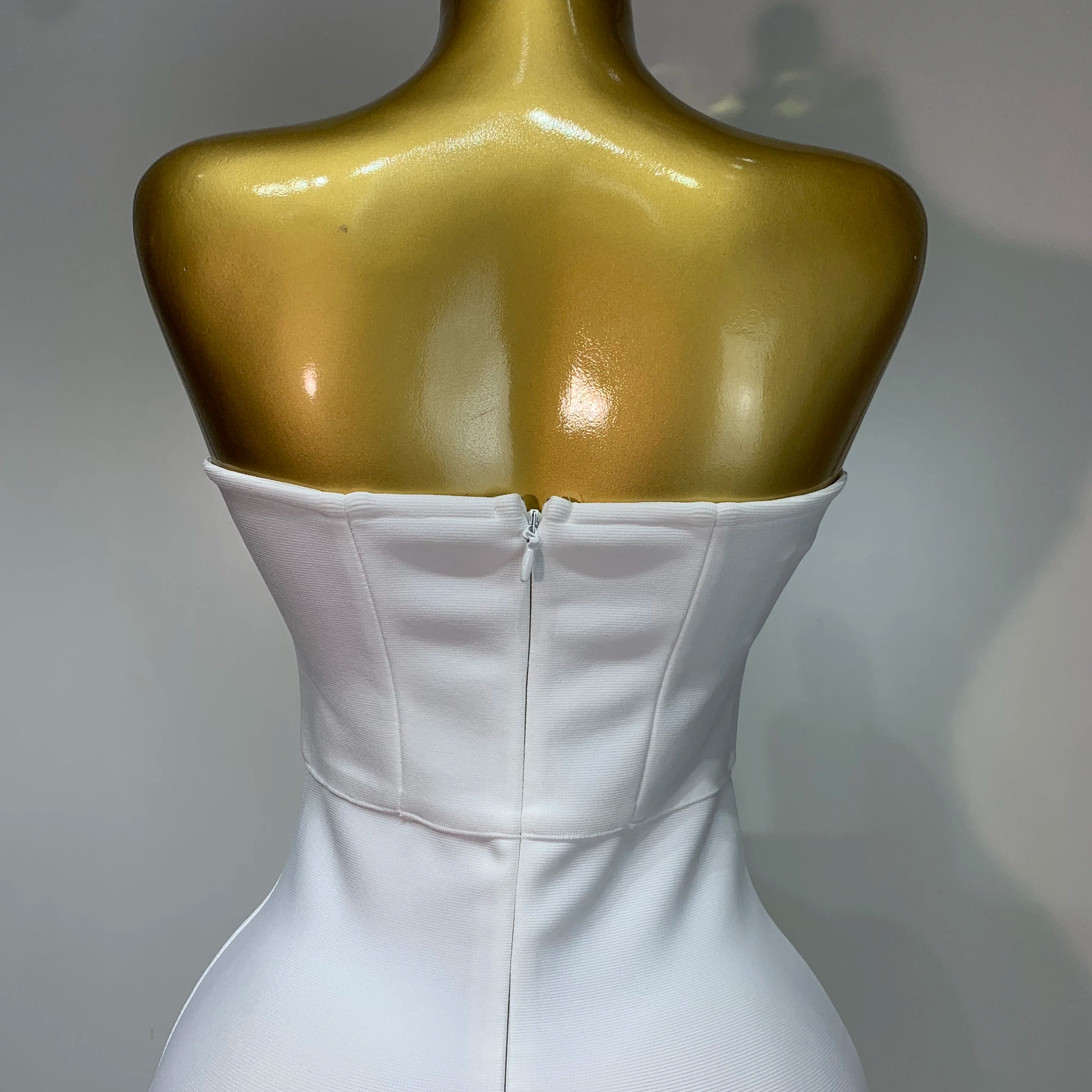 Luxury Rhinestone Sexy Strapless Backless Long Bodycon Bandage Dress 2025 White Elegant Evening Party Birthday Club Dress