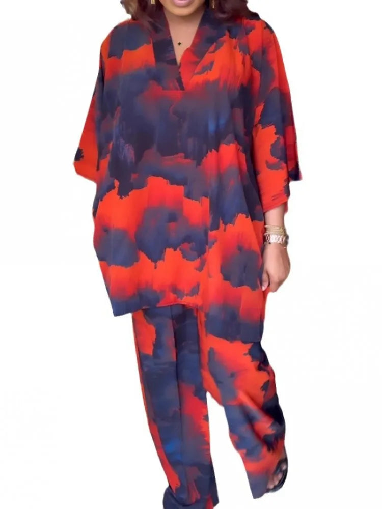 2 Piece Women Sets 2025 Plus Size Spring Autumn Matching Sets Top And Pants Suits Outfits Oversized Clothing