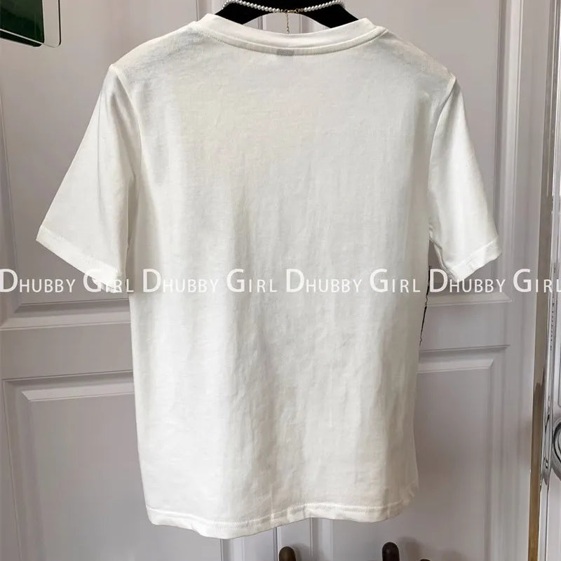 Summer Tshirts Women Fake Two Piece Chest Lace Stitching T-Shirt Fashion Tops Ladies Chic T-Shirt Female Short Sleeve Casual Tee