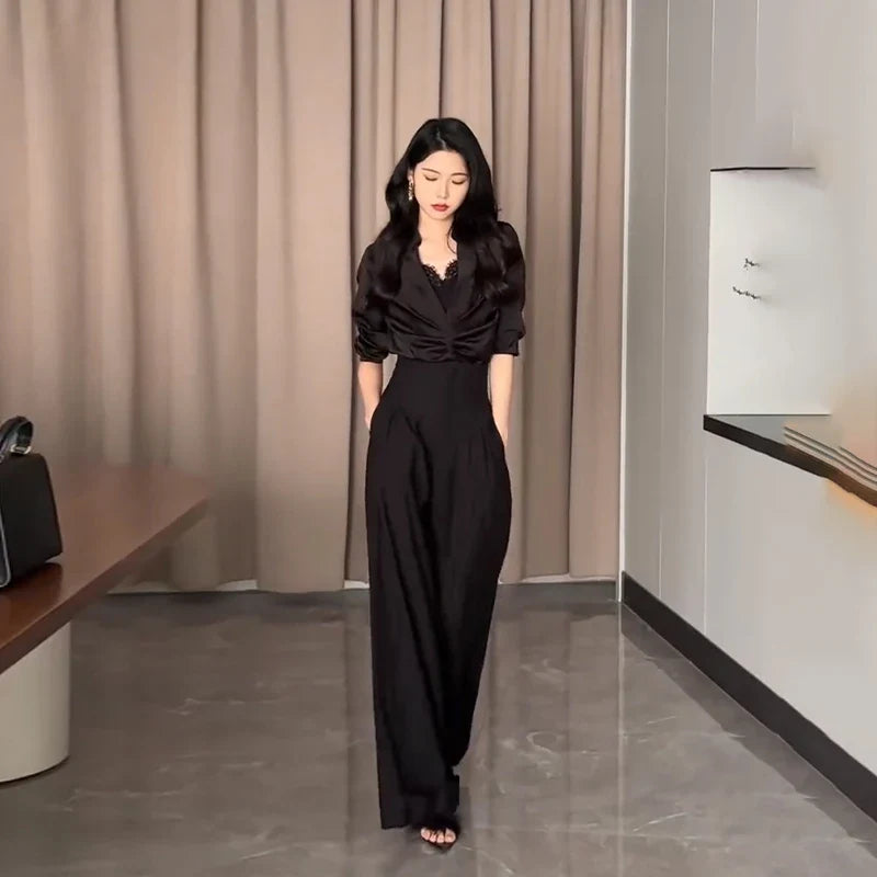 Ultra High Waist Wide Leg Pants Straight Drooping Spring and Summer All-Match Trousers Thick Suit Pants Mop Pants