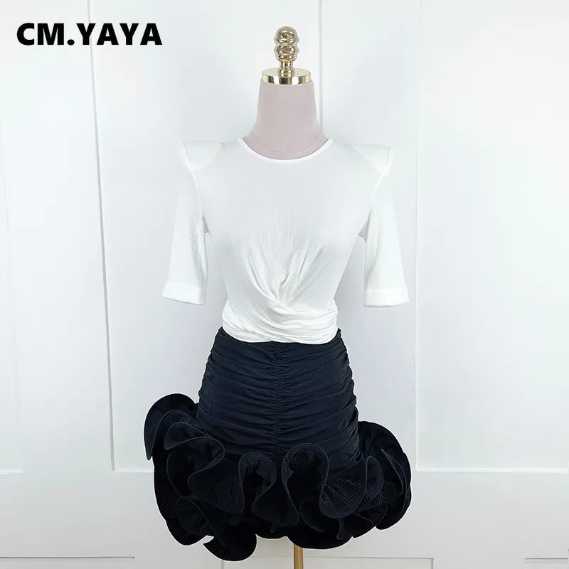 2024 Spring/Summer A-Line Women Skirt Satin Ruffles 3D Floral Decorations Night Club Party Hip-Wrapped Short Skirts