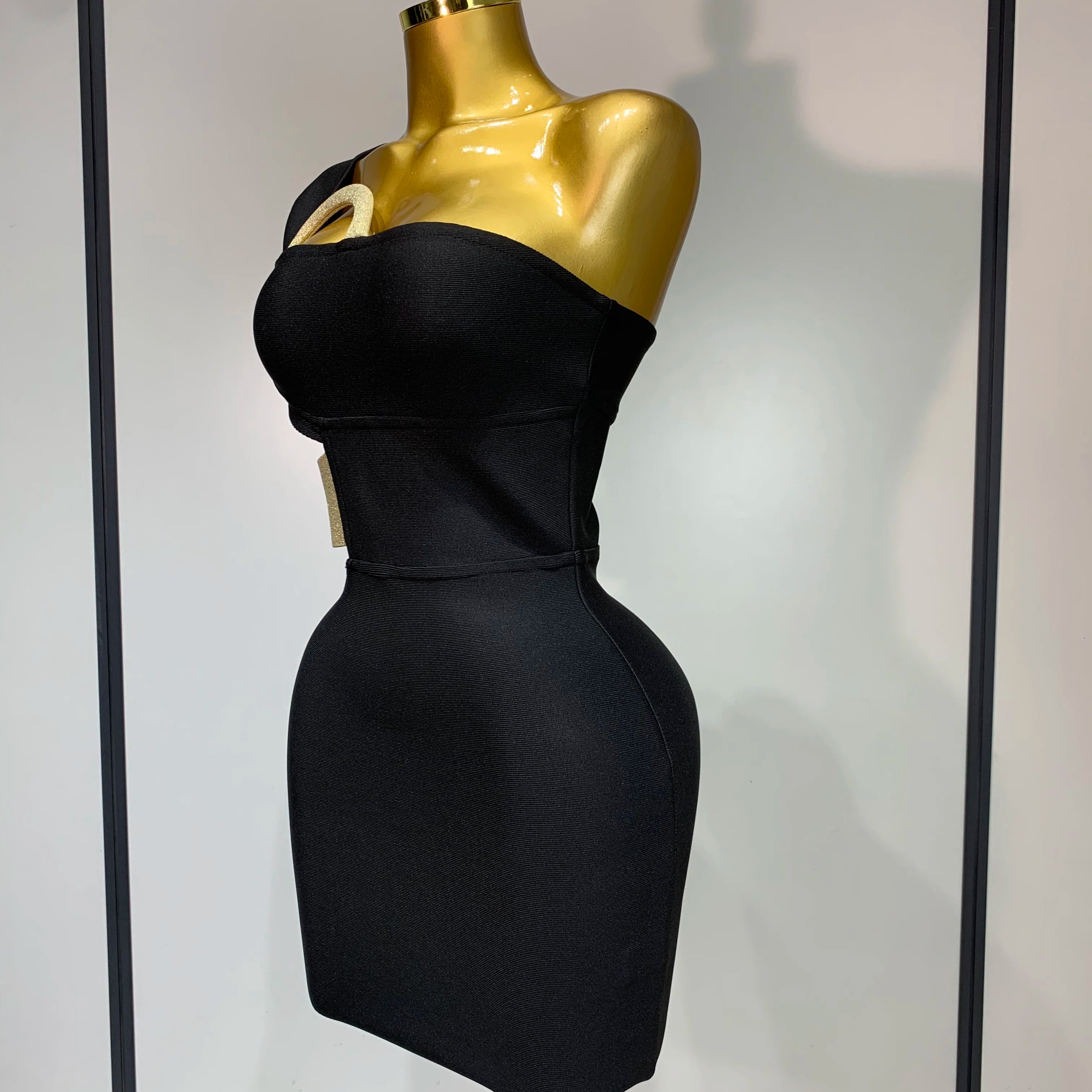 Luxury Birthday Dress Women Sexy Backless Black Bodycon Bandage Mini Dress Celebrate Birthday Evening Party Fashion Dress