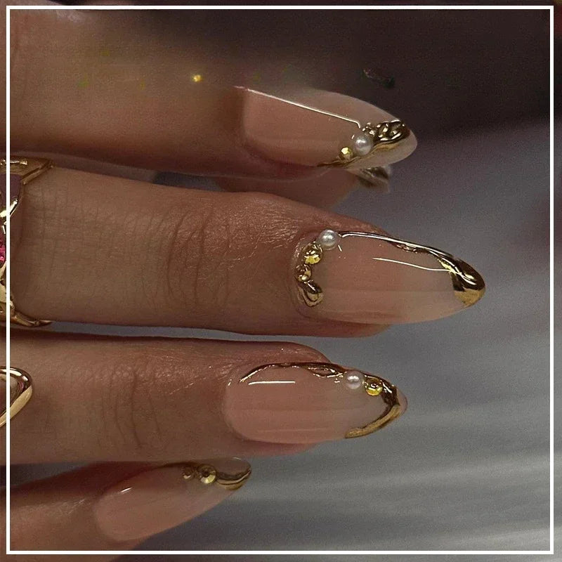 24pcs Leopard Print Almond Fake Press on Nails with Mini Flower Acrylic Fake Nails Retro Sweet Cool Design Press Ons French Nail 15