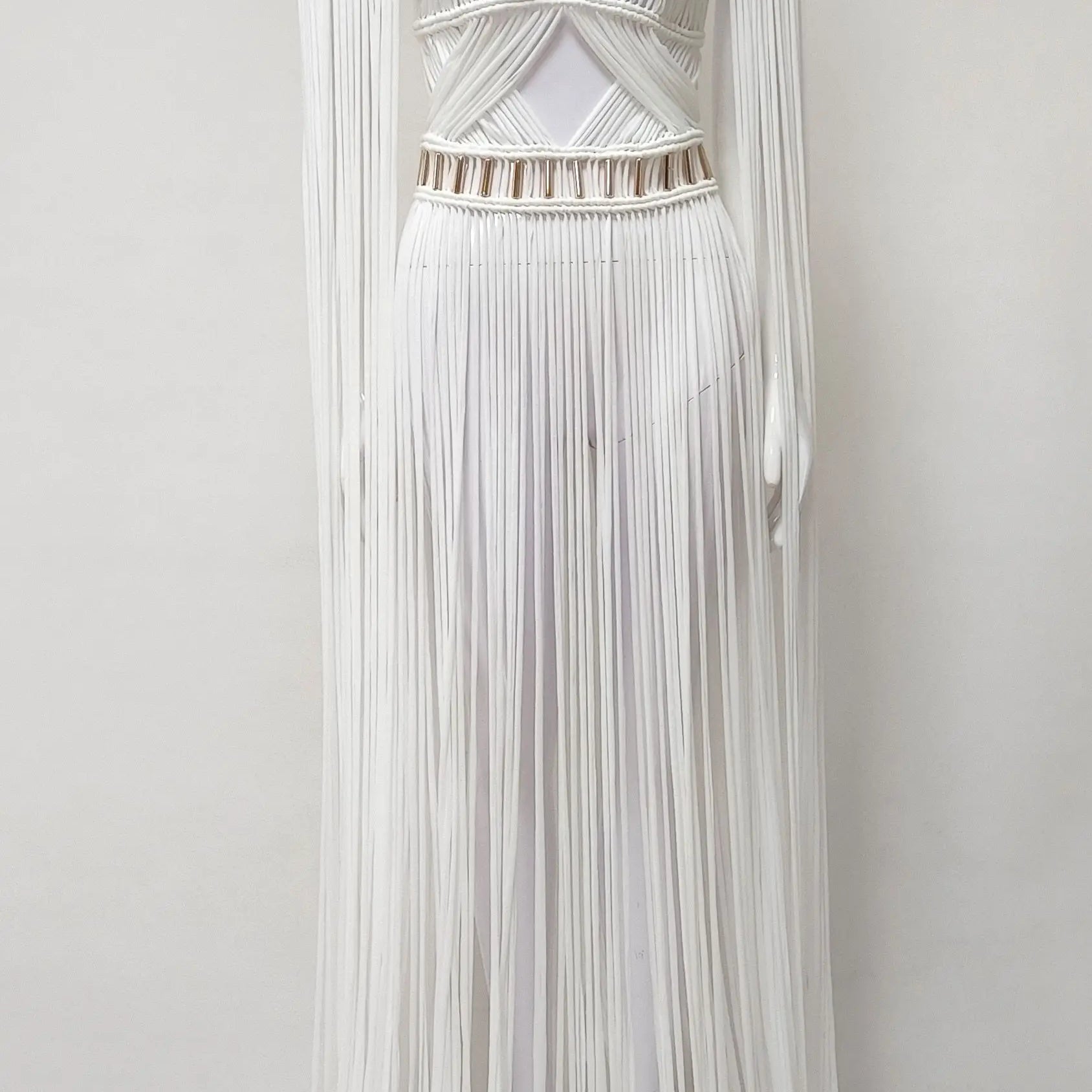 INS Best Selling Women Sexy Tassels Long Dress Bar Singer Celebrate Nightclub Dress Beach Vacation Party Dress High Quality