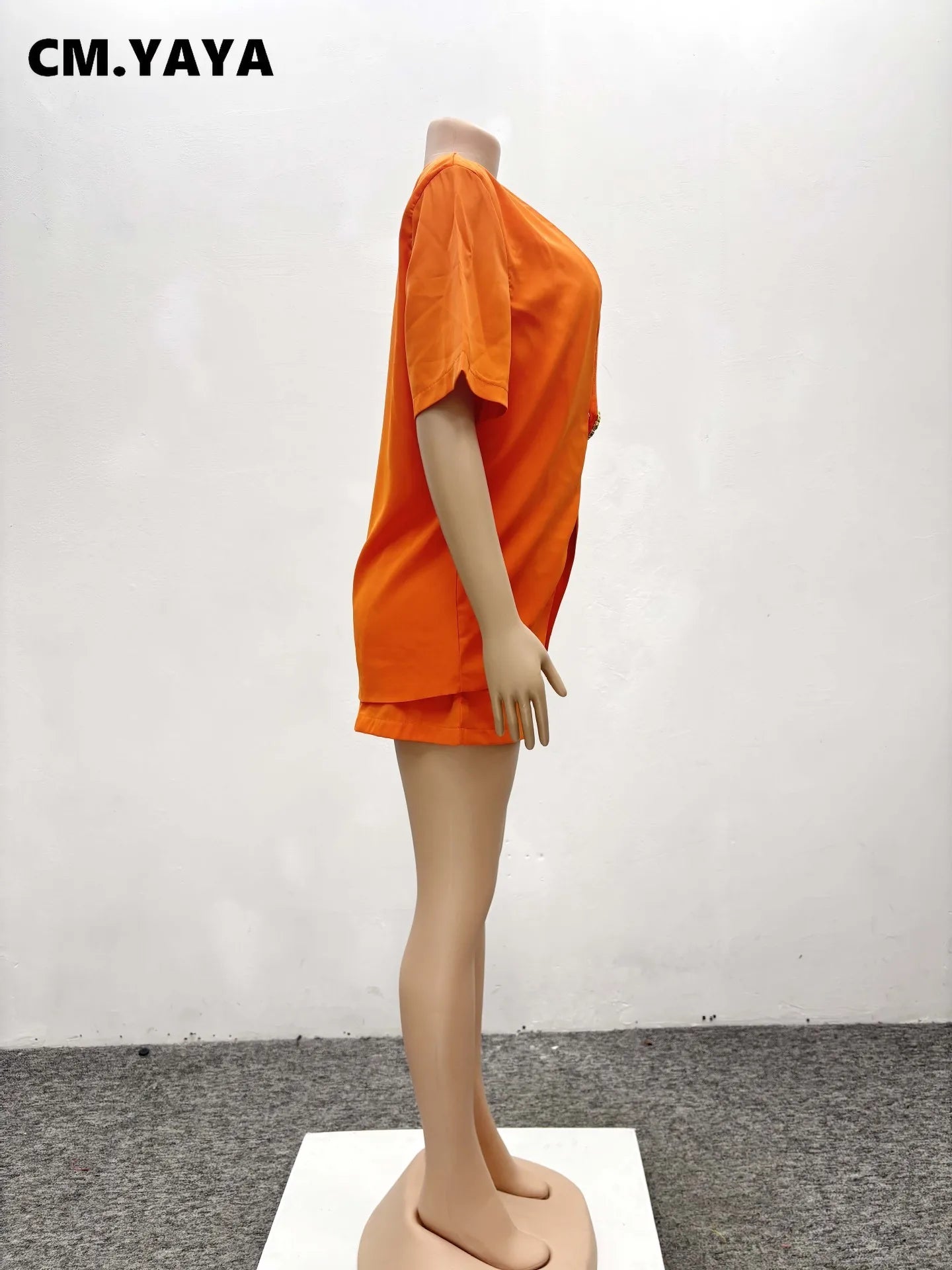 Women Set v-neck Short Sleeve Shirts blazers +Shorts suits Two 2 Piece Sets Fashion 2025 OL Work Outfit Tracksuit Summer