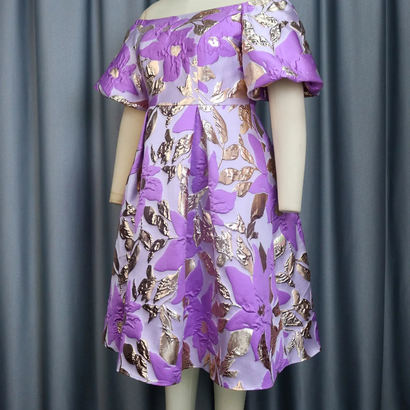 Formal Occasion Dresses Fashion Casual Jacquard Fabric A-line Skirt Autumn New Flare Sleep Printed Luxury Evening Dress 2024