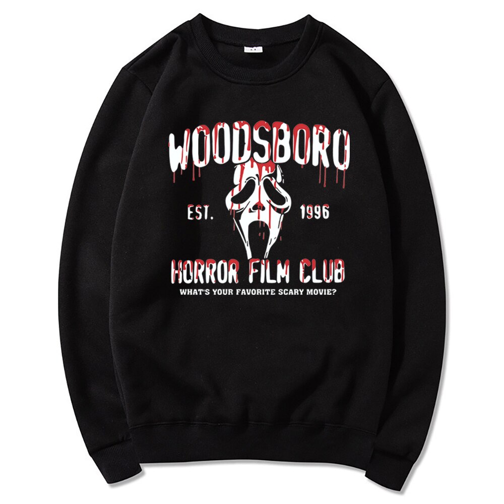 Scream Movie Woodsboro High Sweatshirt Ghostface Graphic Sweater Horror Film Club Halloween Crewneck Sweatshirts Hipster Tops