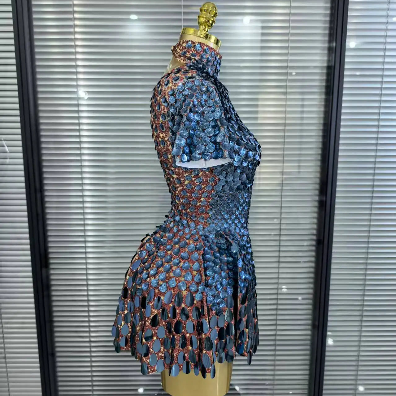 Nightclub Leotard Shining Lovely SequinsMini Dress Costume Celebrate RhinestoneBodysuit Birthday Silver Dresses