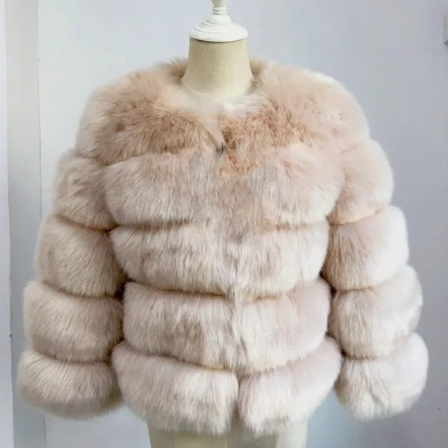 XS-6XL Mink Coat Winter Black White Faux Fur Coat Woman Elegant Fluffy Faux Fur Jacket Top Short Fur Coats Woman Clothing 18