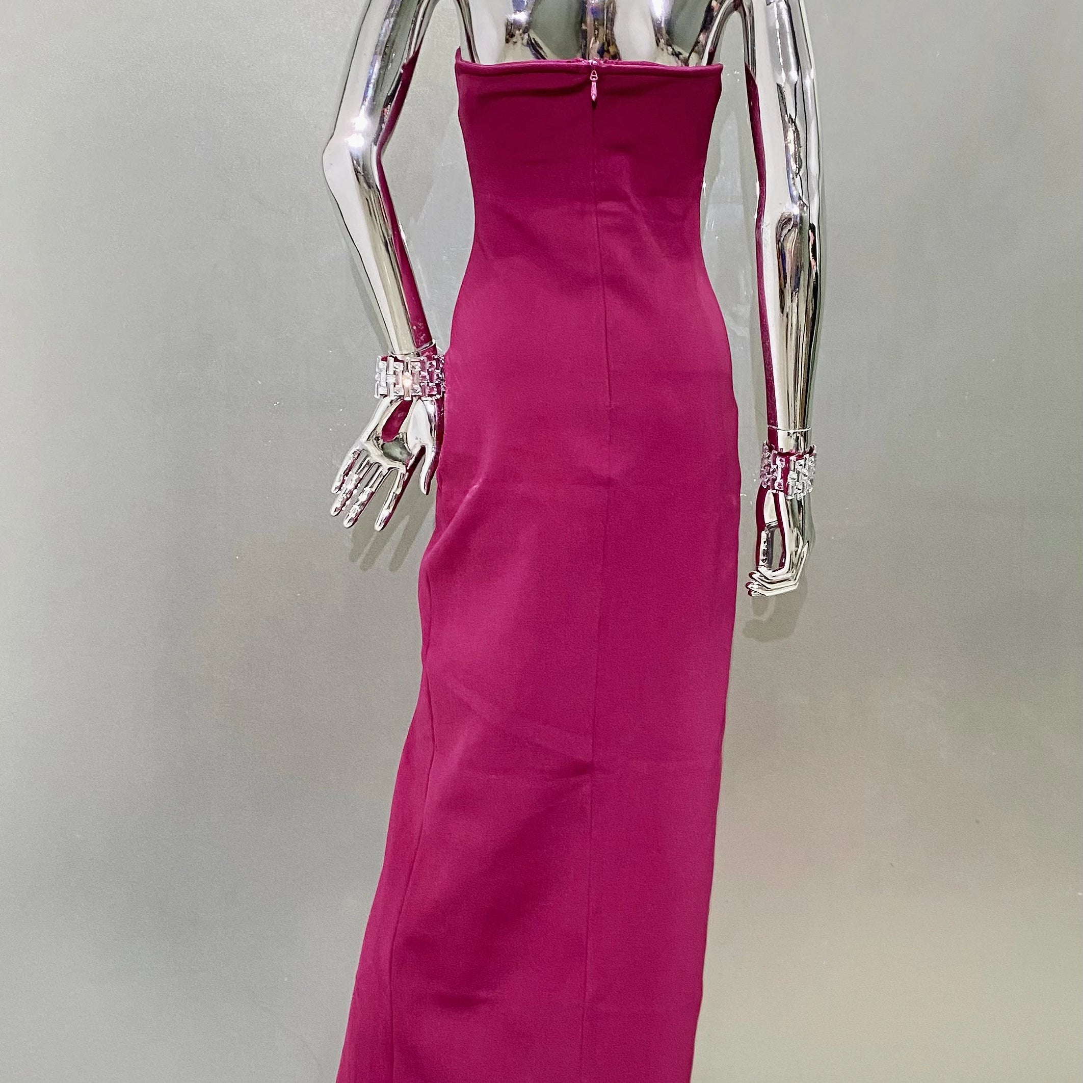 Purple Black Sparkly Crystal Women Sexy Off the Shoulder Halter Bodycon Long Bandage Dress Elegant Evening Party Prom Dress