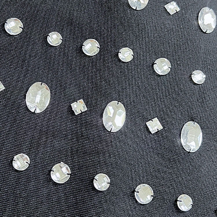 Women'S Black Sexy Sleeveless Square Neck Luxurious Crystal Bandage Maxi Long Dress Elegant Party Cocktail Evening Dress