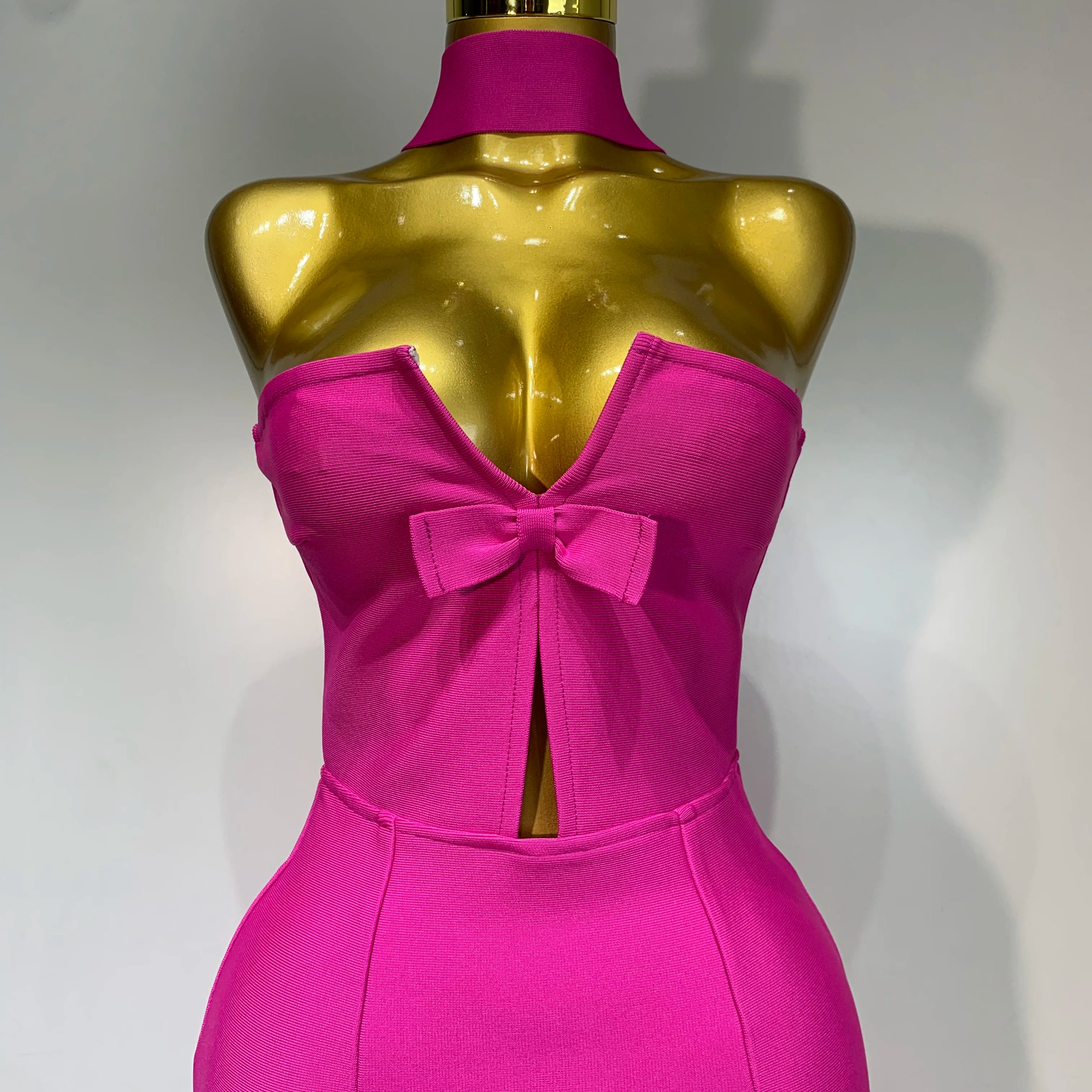 Women Sexy Bodycon Dress Fashion Elegant Strapless Sleeveless Bow Slim Dress Casual Streetwear Club Birthday Party Dresses