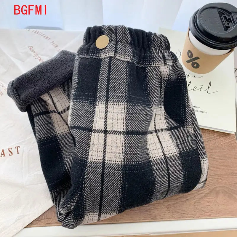 Winter Boys Thick Pants Kids Plus Velvet Warm Trousers Children Padded Cotton Long Pants Autumn Casual Sports Pants 2-10 Yrs