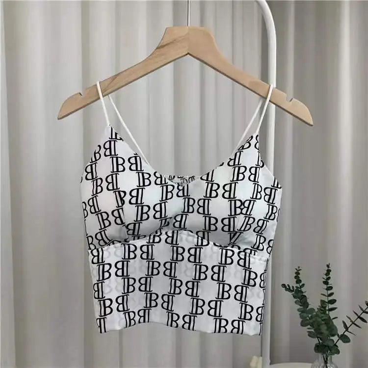 Designer Y2k Tops Camisole for Women Korean Fashion Leopard Crop Top Corset Sexy Tank Top Coquette Summer Ice Silk Padded IB White