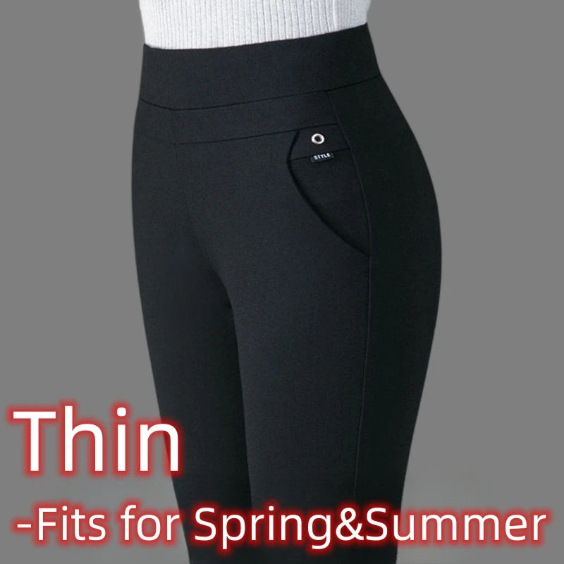 Winter Fleece Lined Wide Leg Pants CasualThicken Warm Baggy Sweatpants Women HighWaist Korean Lamb Fluff Straight Pantalones Black 1