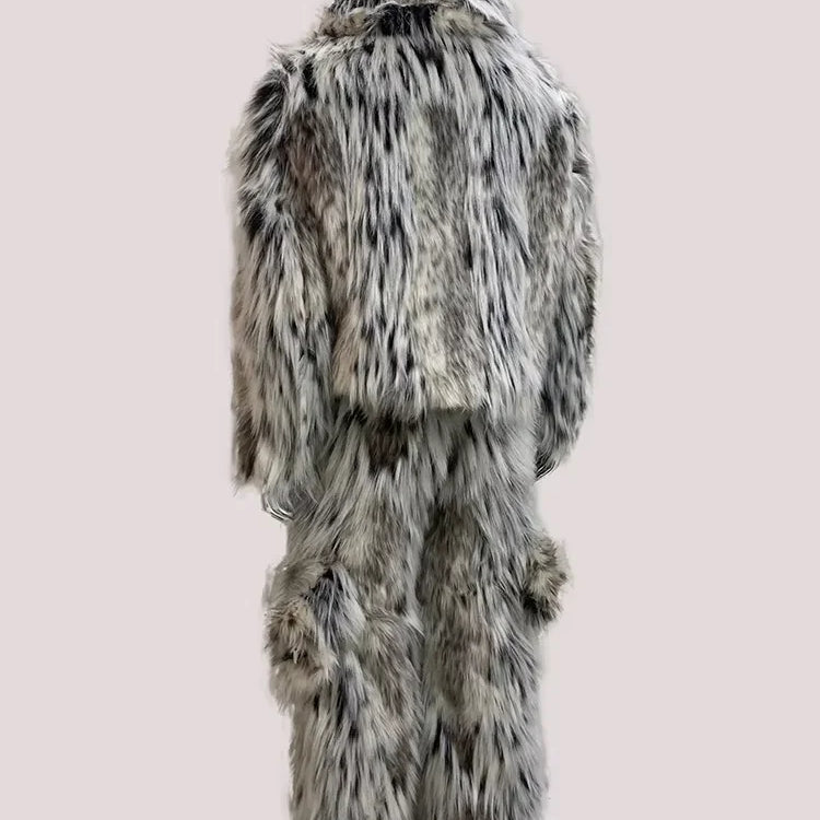 Lautaro Autumn Winter Short Colorful Multicolored Thick Warm Hairy Faux Fox Fur Coat Men Luxury Designer Clothes Fluffy Jacket