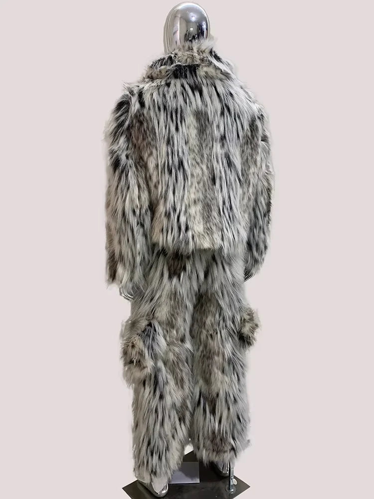 Lautaro Autumn Winter Short Colorful Multicolored Thick Warm Hairy Faux Fox Fur Coat Men Luxury Designer Clothes Fluffy Jacket