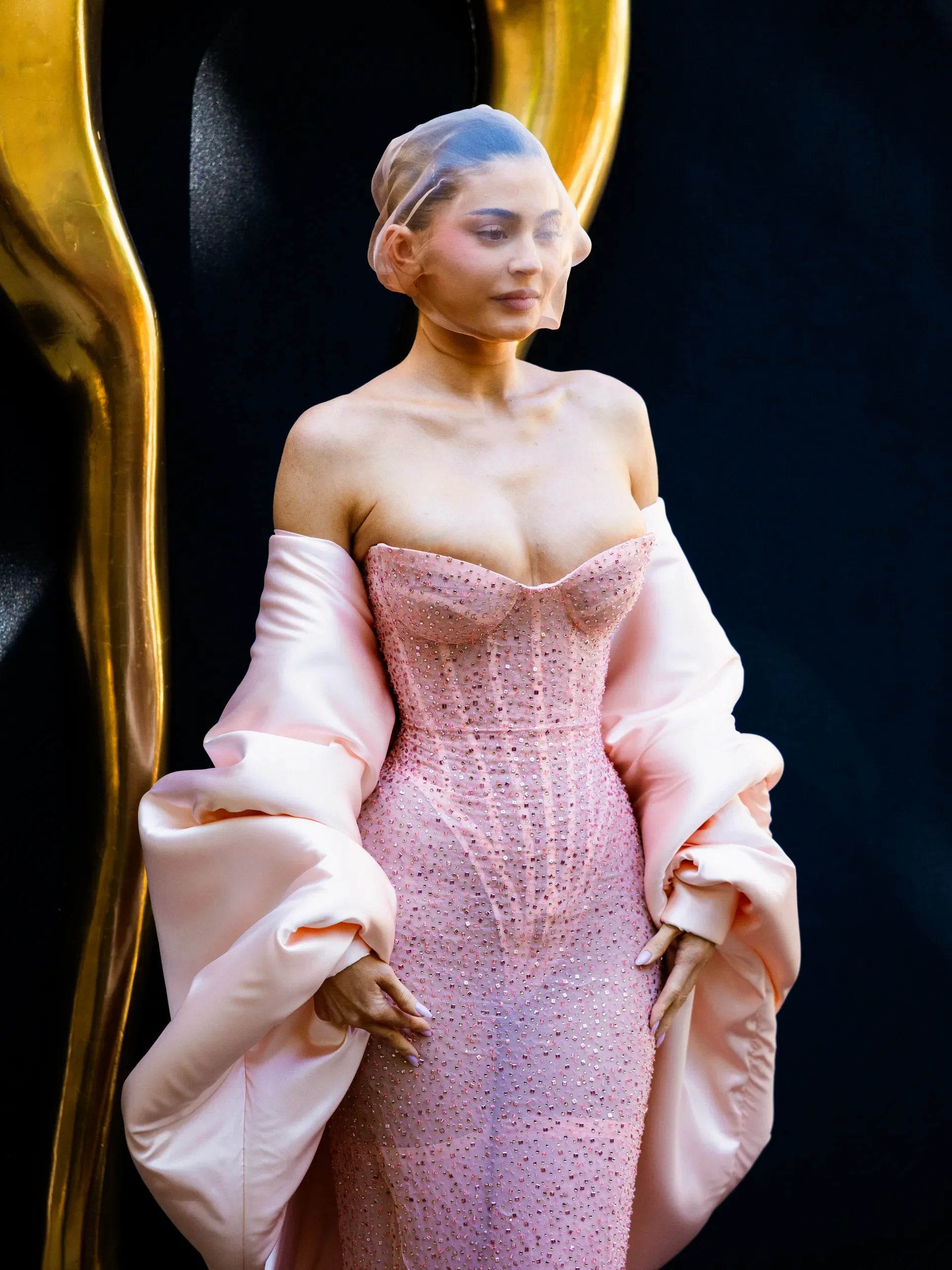 Celebrity Evening Party Dress Pink Color Shinning Sequins Women Sexy Strapless Bodycon Long Celebrate Birthday Photo Shoot Dress