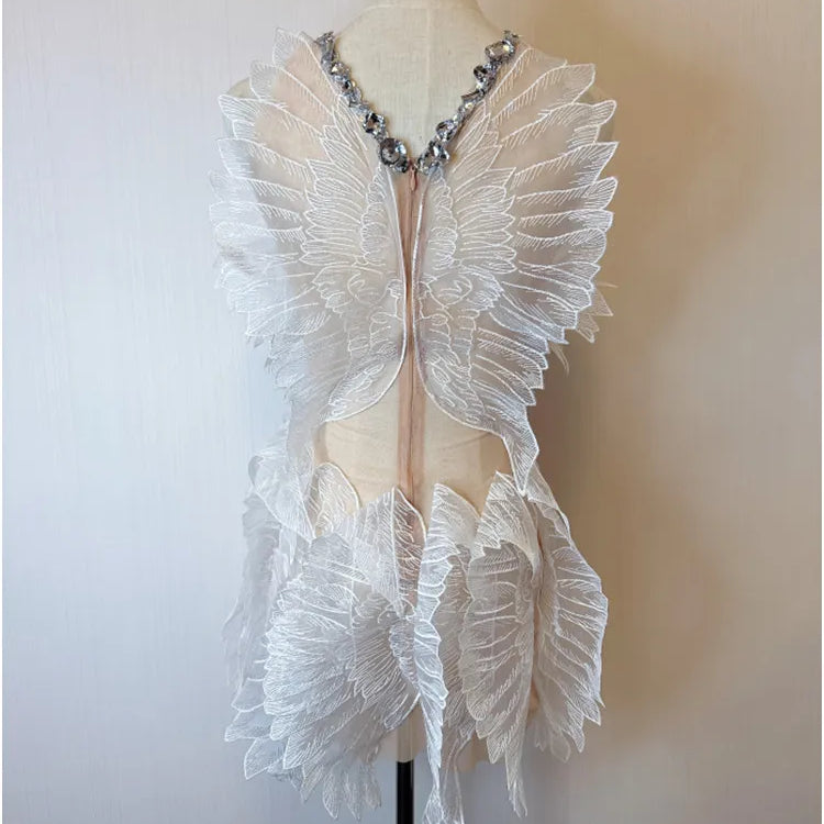 New White Color Women Sexy Off the Shoulder Hlater Bodycon Mini Dress Crystal Nightclub Party Celebrate Birthday Dress