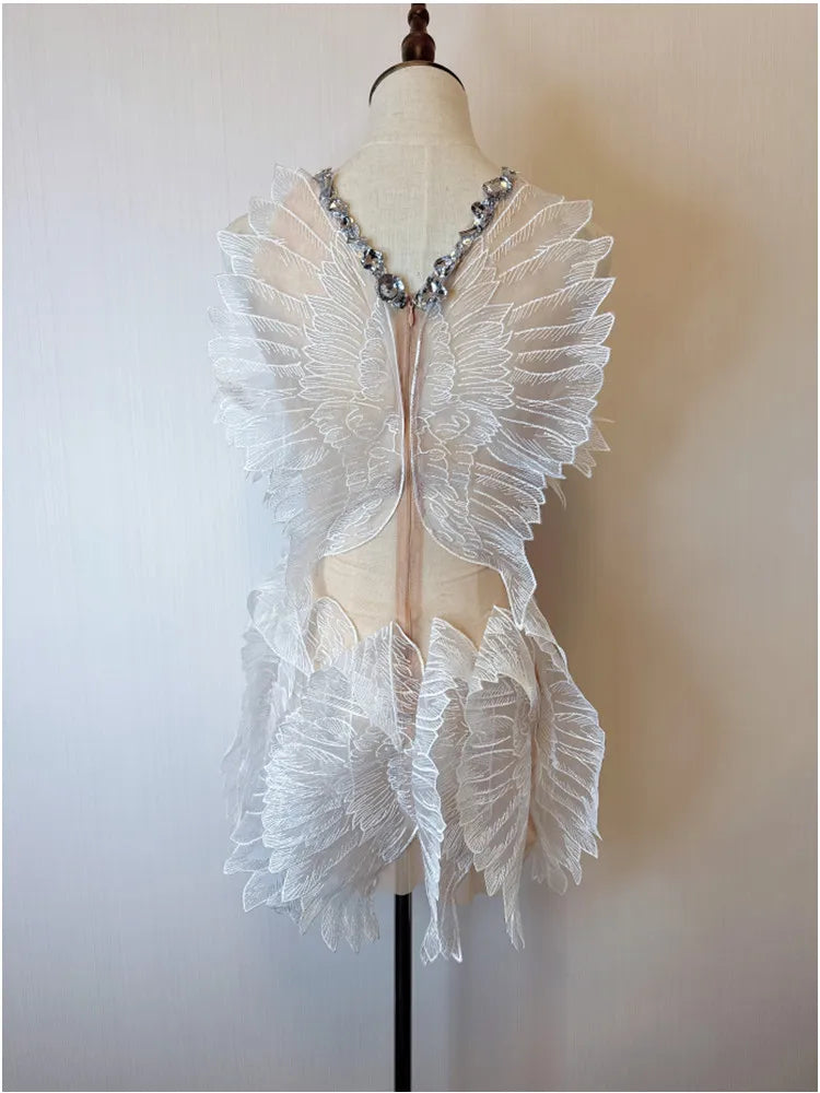 New White Color Women Sexy Off the Shoulder Hlater Bodycon Mini Dress Crystal Nightclub Party Celebrate Birthday Dress