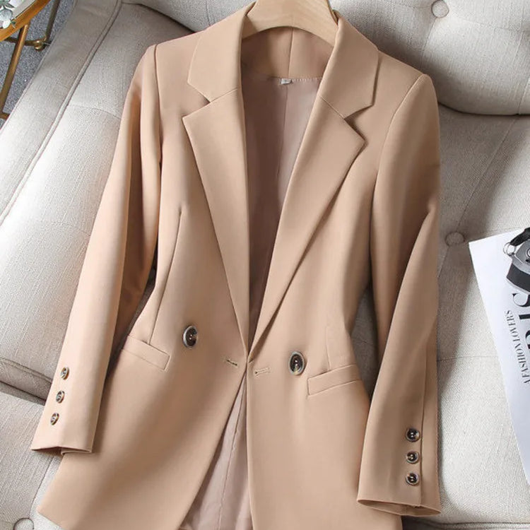 Women Blazer Coat Fashion Long Sleeve Tops Outerwear Chic Elegant Long Sleeve Basic All-match Office Streetwear New 2023