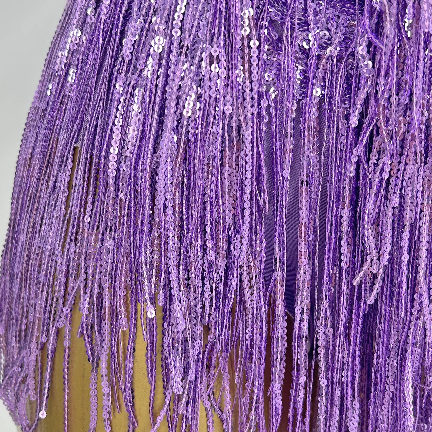 Shining Purple Fringes Luxury Diamonds Bodysuit Women Sexy Stretch Spandex Nightclub Stage Performance Dance Outfit Shuye