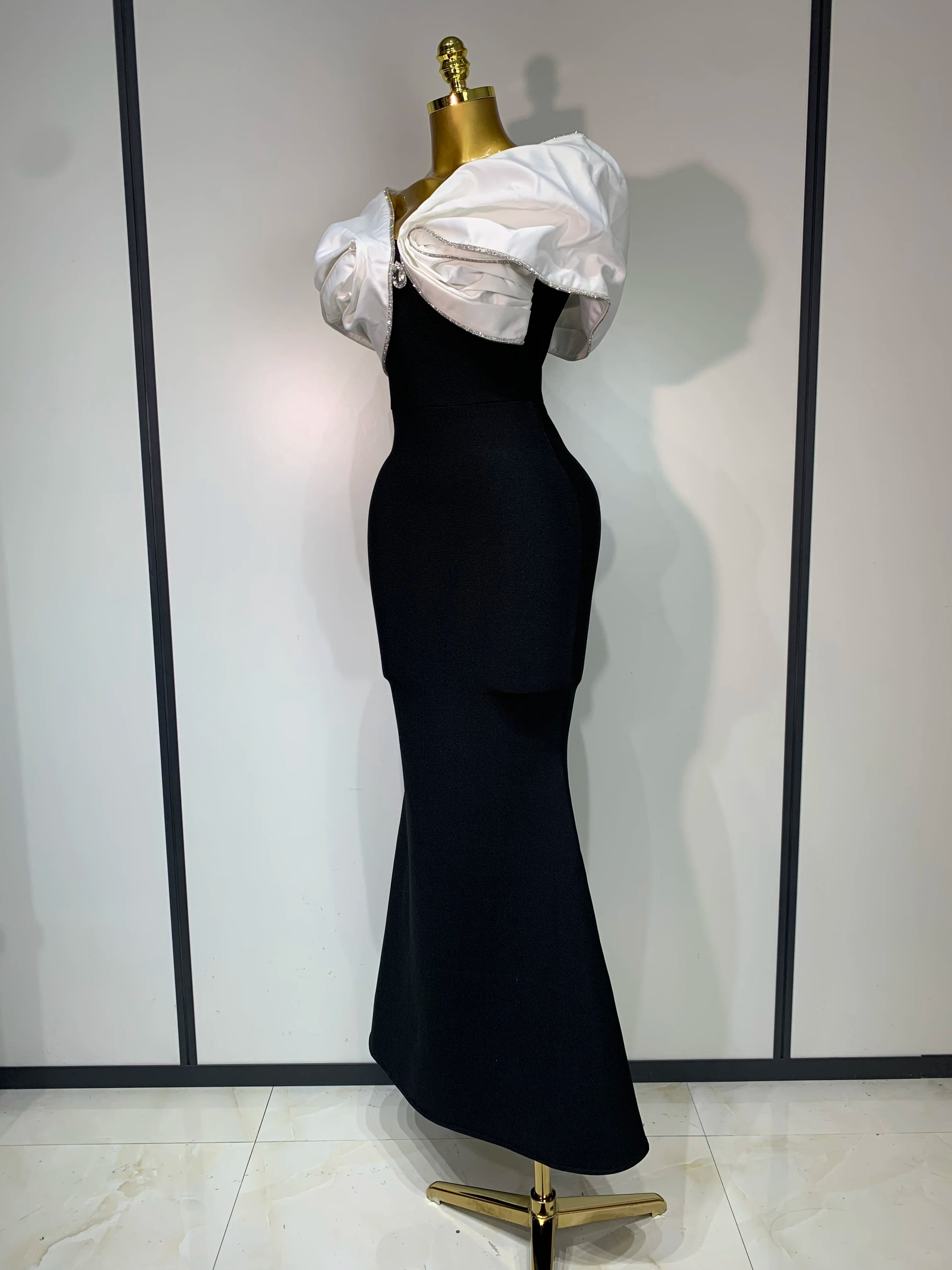 Women Sexy Off Shoulder Rhinestone Bodycon Maxi Long Bandage Dress 2025 Celebrity Elegant Evening Party Luxury Birthday Outfit