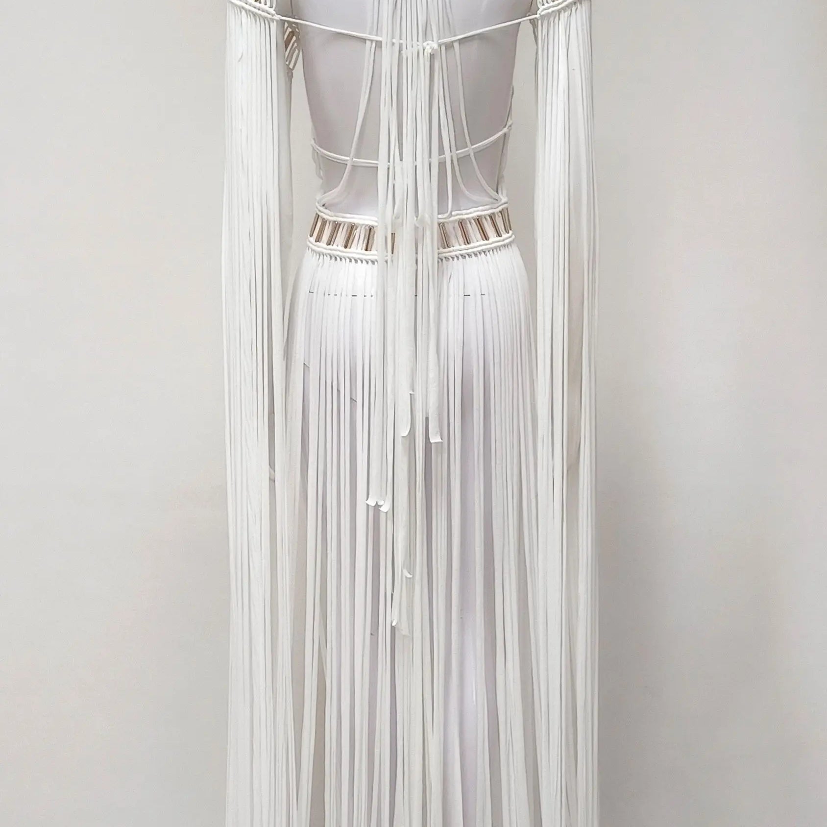 INS Best Selling Women Sexy Tassels Long Dress Bar Singer Celebrate Nightclub Dress Beach Vacation Party Dress High Quality