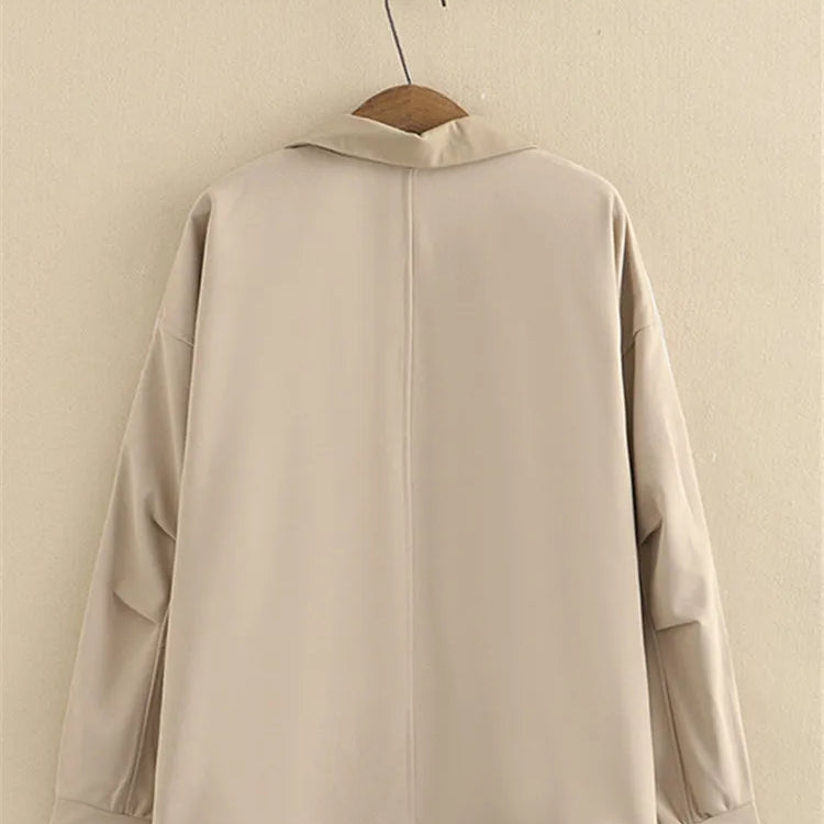 Plus Size Women's Suit Suit Collar Lapel Casual Jacket Elastic Waist Side White Strip Stitched Casual Suit Trousers Combination