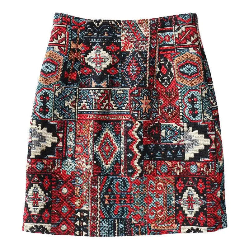 Autumn 2023 High Waist A-line Skirts Light Mature One Step Skirt Ladies Medium Length Retro Wrapped Hip Skirt Jacquard Skirt 6