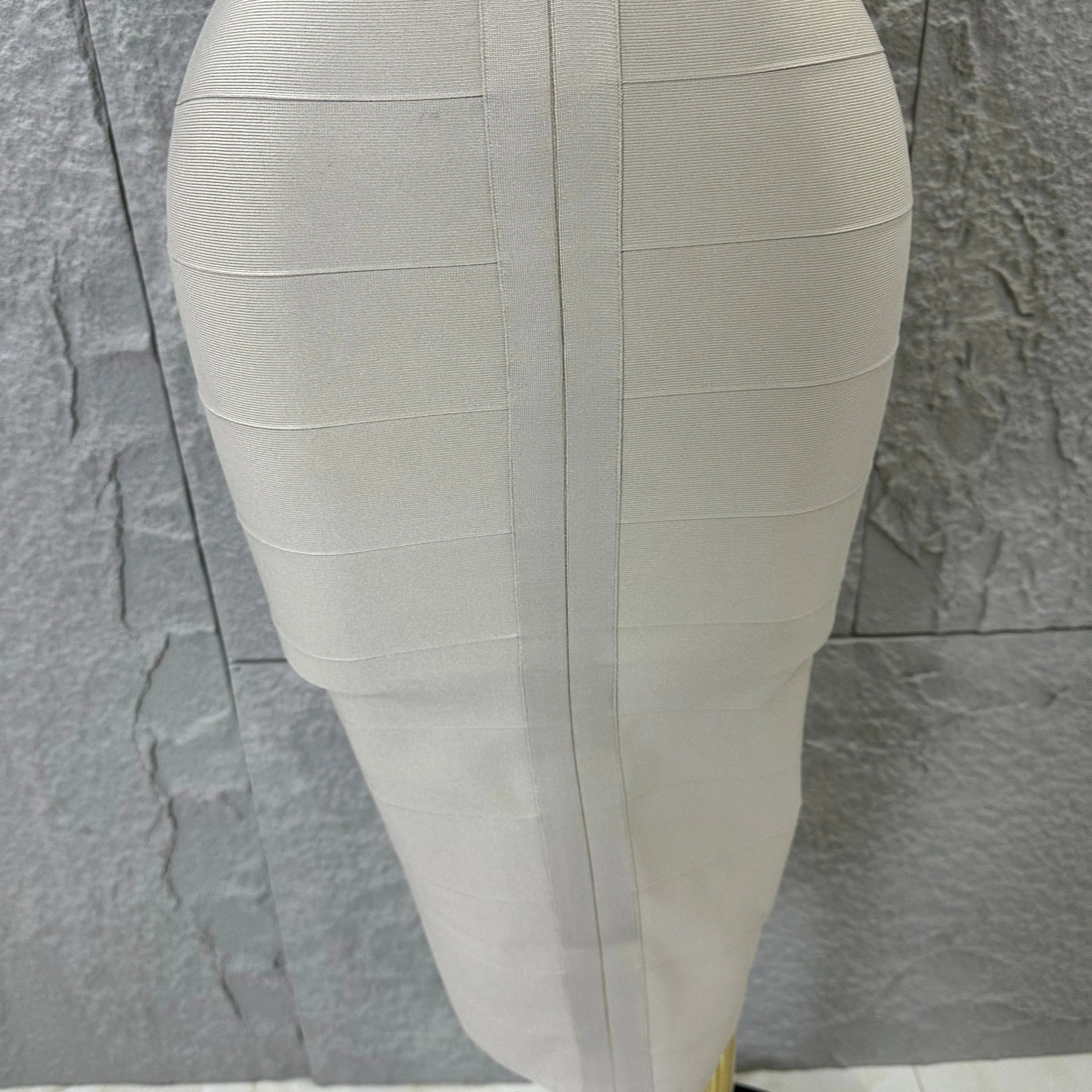 2026 Elegant Beige Bandage Midi Dress Women Sleeveless Deep V Neck Bodycon Cocktail Party Evening Gown Formal Event Wear