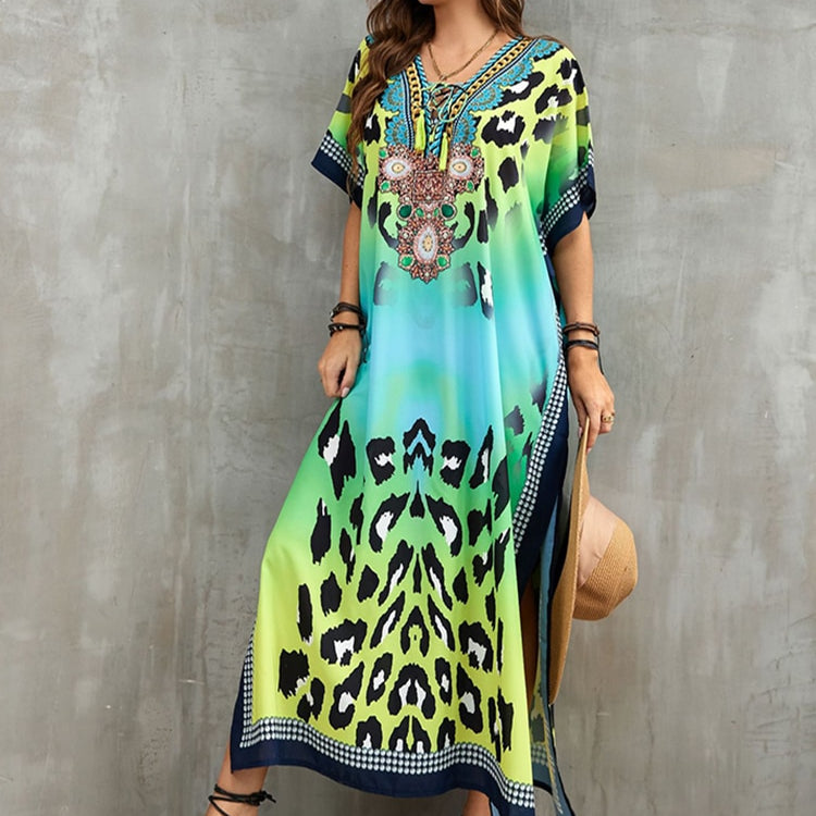 Plus Size Beach Cover Up Robe Plage Pareo Long Dress Summer Beachwear Swimsuit Cover Up Tunic For Beach Kaftan Dress Color 03 One Size