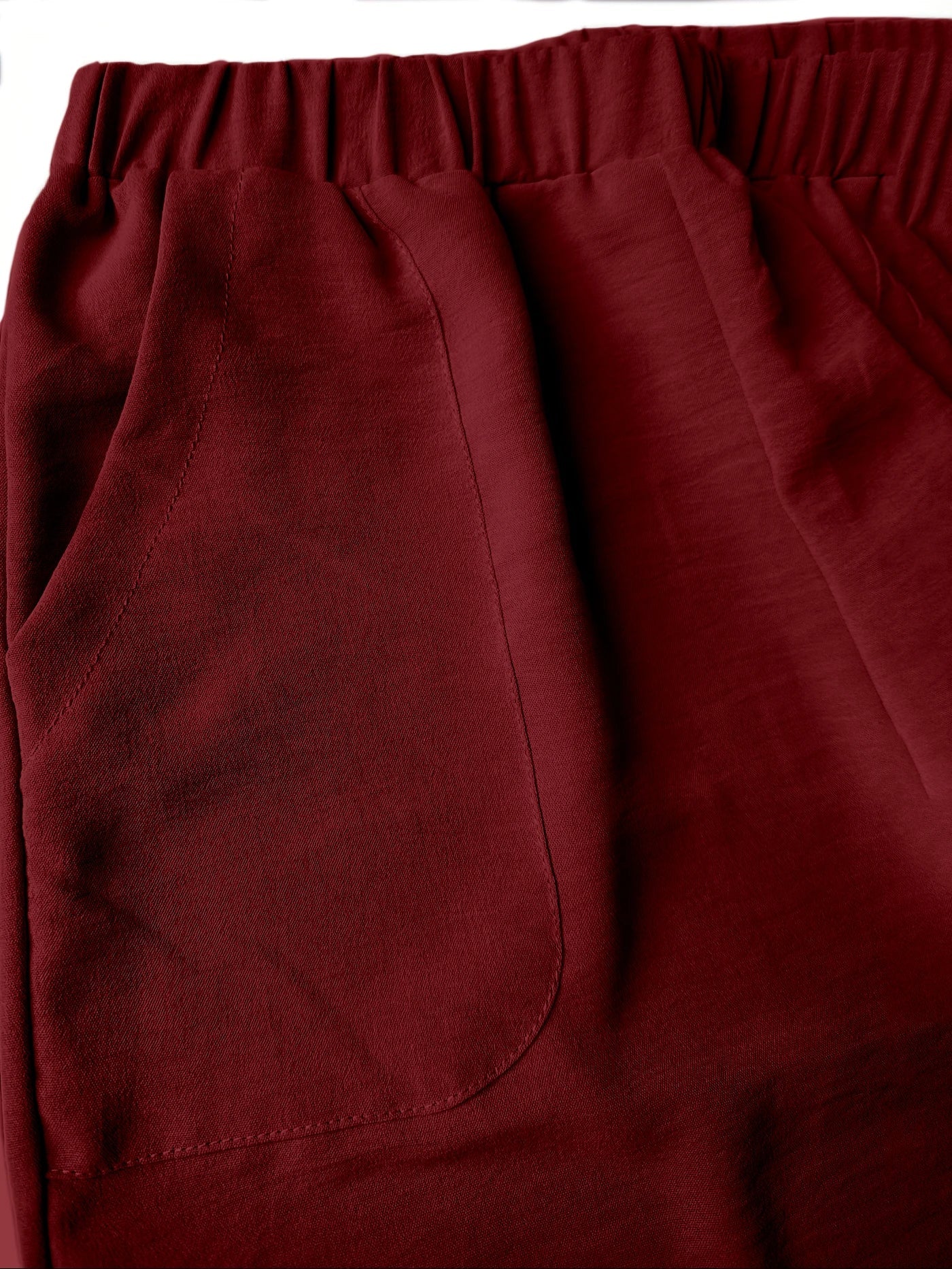 Women Fashion Elastic Waist Wide Leg Long Trousers Pockets Casual Solid Loose Female All Match Pants New