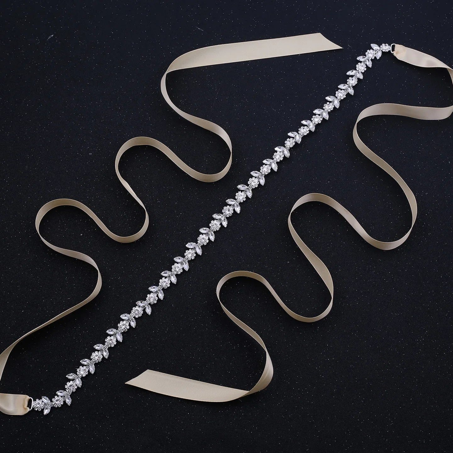 NZUK Crystal Bridal Belt Rhinestones Bridal Sash Sliver Wedding Dress Belt Bridal Dress Belt for Dresses Wedding Gown