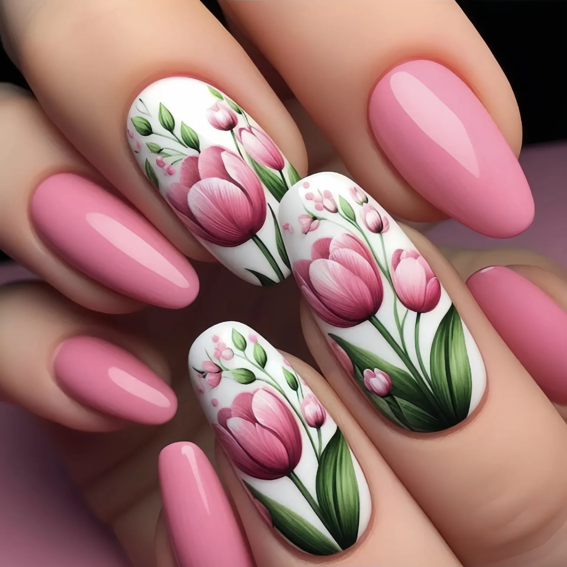 24pcs/set short medium long fake nails for Spring summer season gradient peach flowers butterfly heart press on false nail art 1550