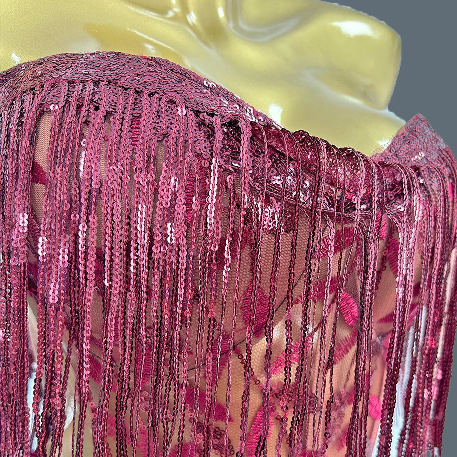 Women Sequins Dress Party Birthday Maxi Dress for Lady Strapless Tassel Gowns Prom Singer Stage Club Show Wear High-end Liushu