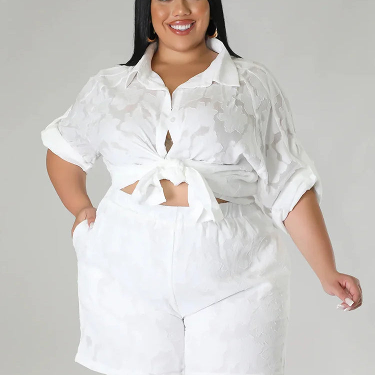 Wmstar Plus Size Two Piece Sets Women New Matching Sets Loose Shirts Top Shorts Tracksuit Casual Summer Wholesale Dropshipping