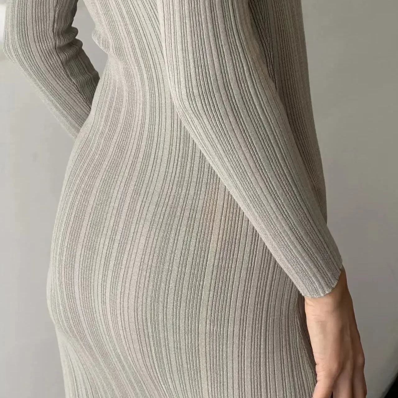 Women Spring Solid Maxi Long Sweater Dress Elegant Casual Fashion Pullover Bodycon Slim Streetwear Knitted Dress Autumn