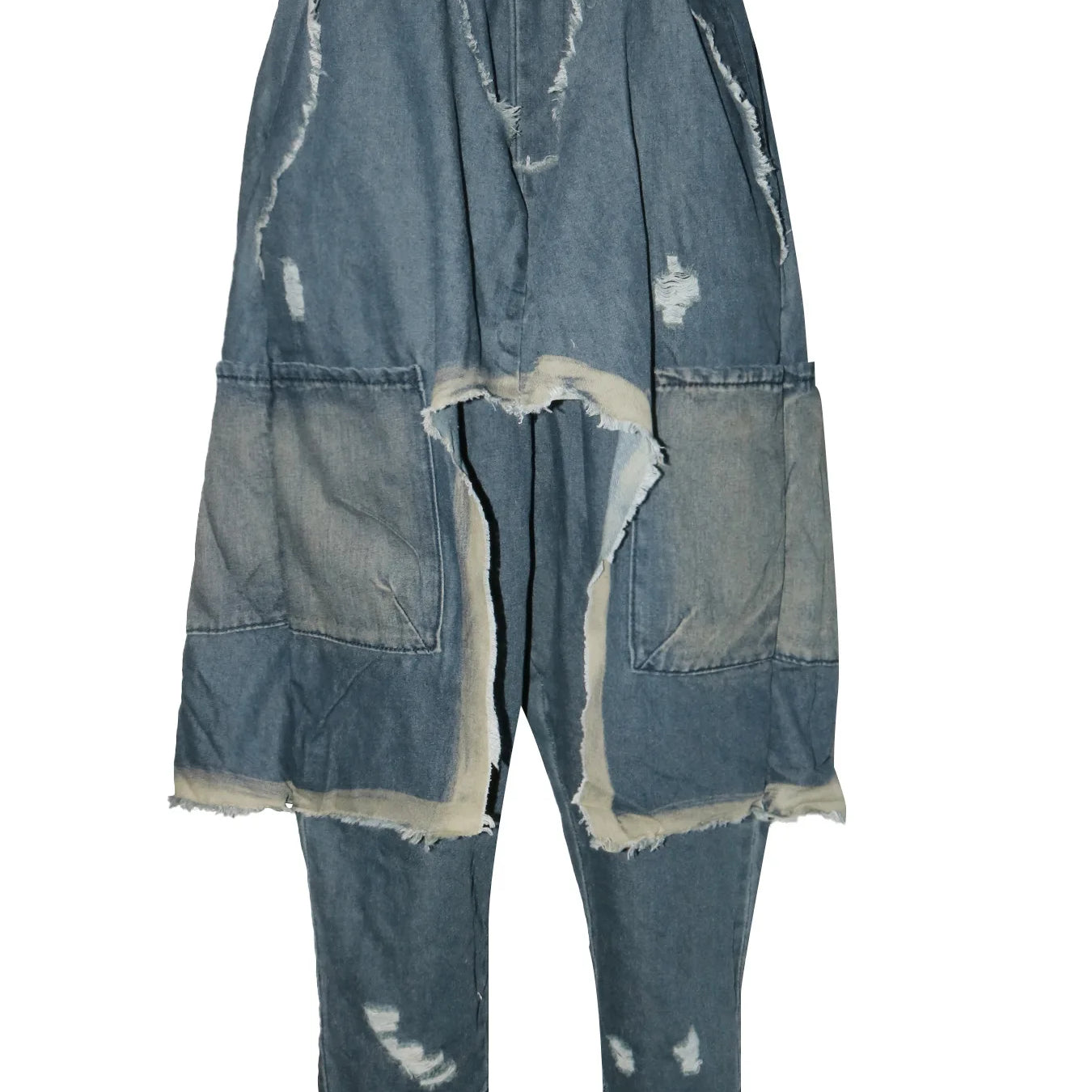 Women Streetwear Ripped Out Hole Denim Pants 2025 Fall Autumn Loose Safari Style Cargo Harem Hip Hop Jeans