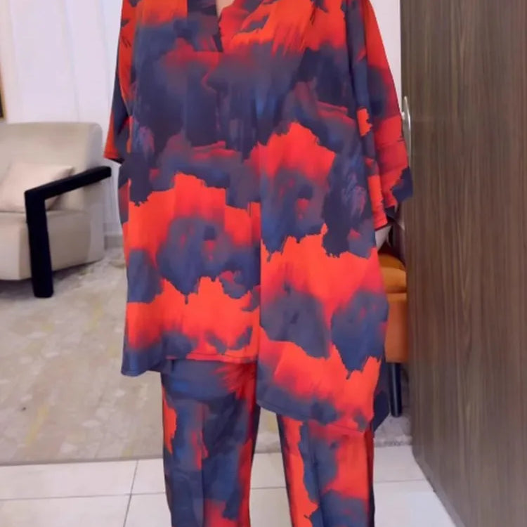 2 Piece Women Sets 2025 Plus Size Spring Autumn Matching Sets Top And Pants Suits Outfits Oversized Clothing