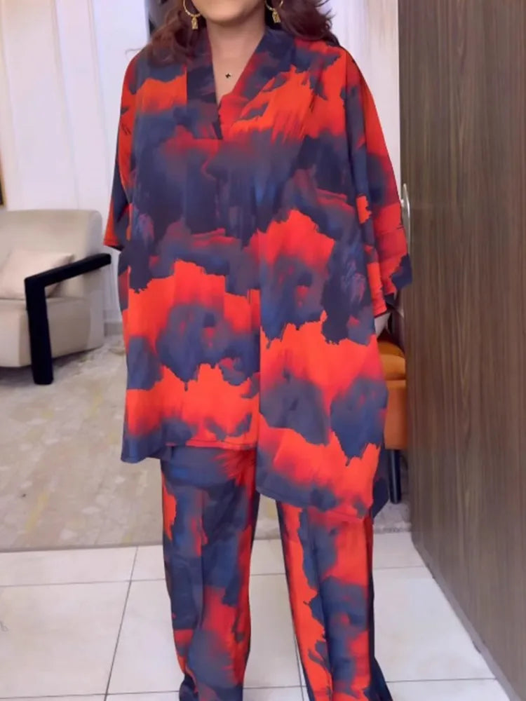 2 Piece Women Sets 2025 Plus Size Spring Autumn Matching Sets Top And Pants Suits Outfits Oversized Clothing