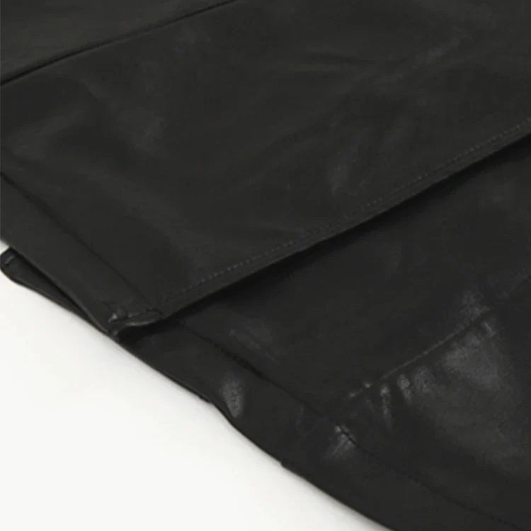 Spring Autumn Extra Long Black Faux Leather Trench Coat for Women Double Breasted Luxury Elegant British Fashion 2022