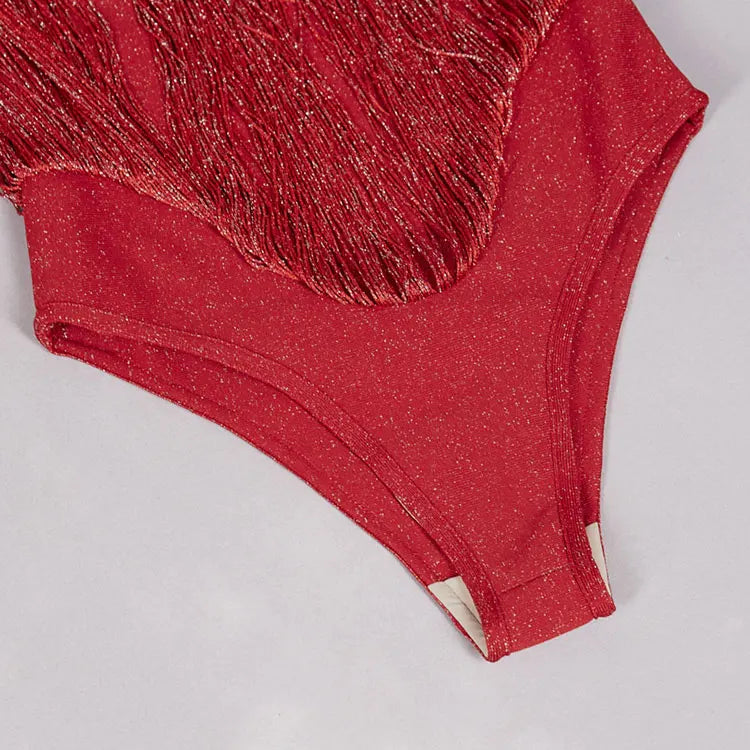 2024 Sexy Women's Black Bandage jumpsuit Tassel Dress Strapless Sleeveless Slim Fit Long Dresses Cocktail Evening Party Vestidos