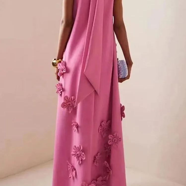 Patchwork Lace Up A Line Dress For Women Stand Collar Sleeveless High Waist Spliced Appliques Slim Dresses Female