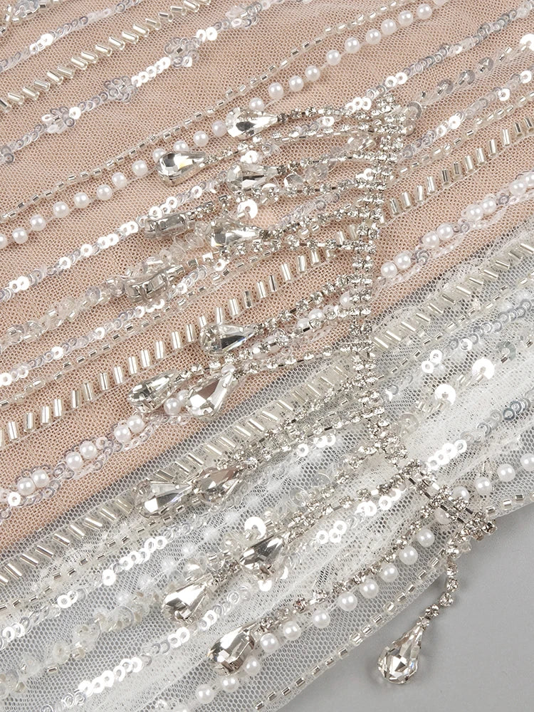 Glamorous Silver Sequin Spaghetti Strap Maxi Dress Gown with Cut-Out Detail and High Slit for Red-Carpet Galas