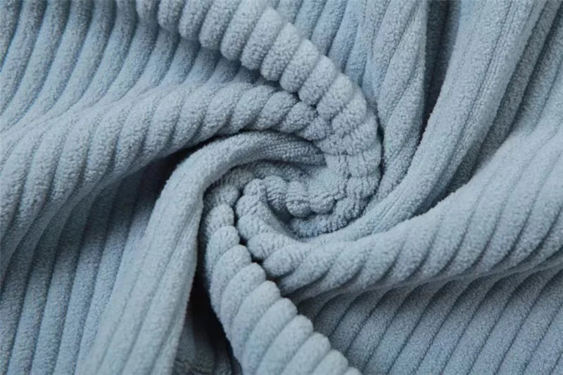 Autumn Winter Y2K Casual Wide-Leg Pants Women Loose Simple Basic Pocket High Waist Trouser Corduroy Streetwear Long Bottoms