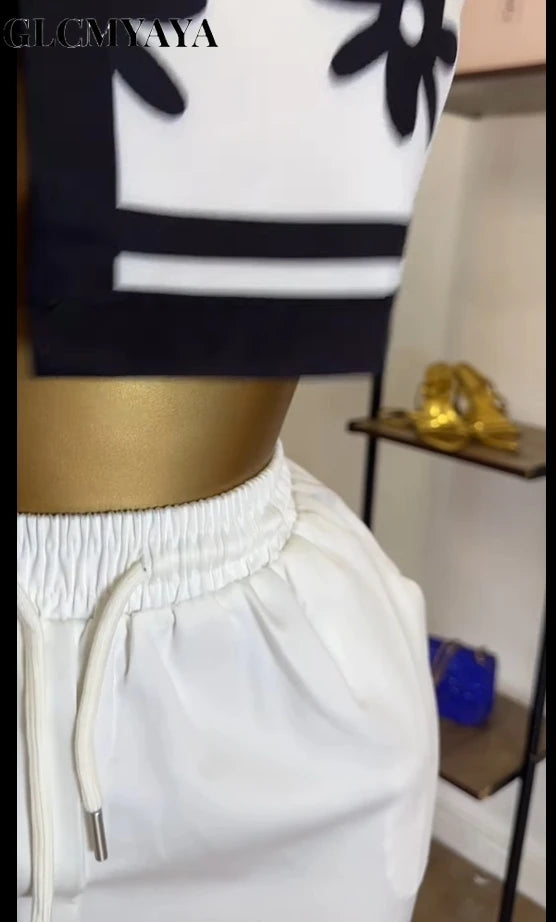 GLCMYAYA floral printed Side Women's Set Half Sleeve Shirt Tops and Shorts 2025 Holiday Vacation Street Two 2 Piece Set Outfits