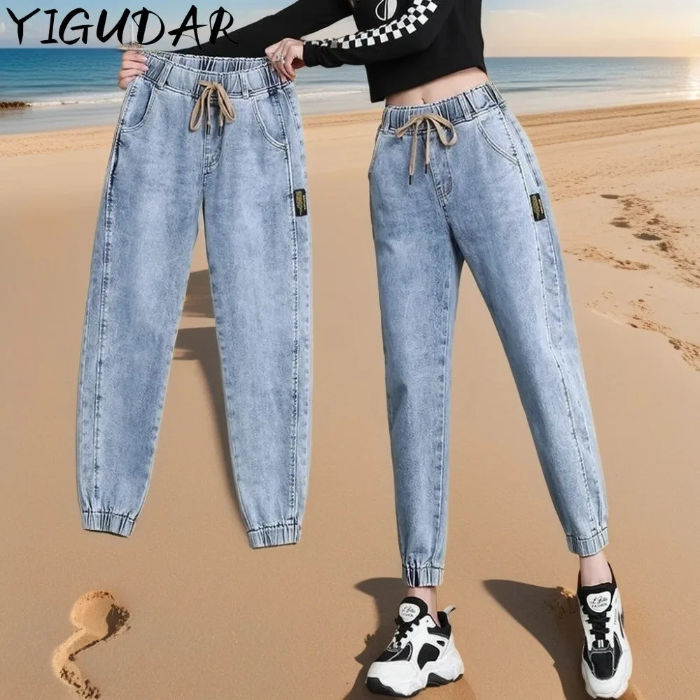 New Harem Pants Vintage High Waist Women's Jeans Ankle Length Mom Jeans Cowboy Denim Pants Jeans Women's y2k Streetwear